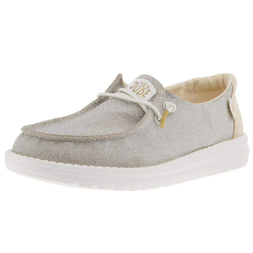 Hey Dude Girls Wendy Metallic Sparkle Gold Casual Shoe