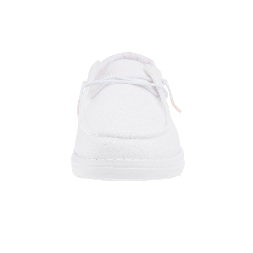 Hey Dude Womens White Metallic Sparkle Casual Shoe