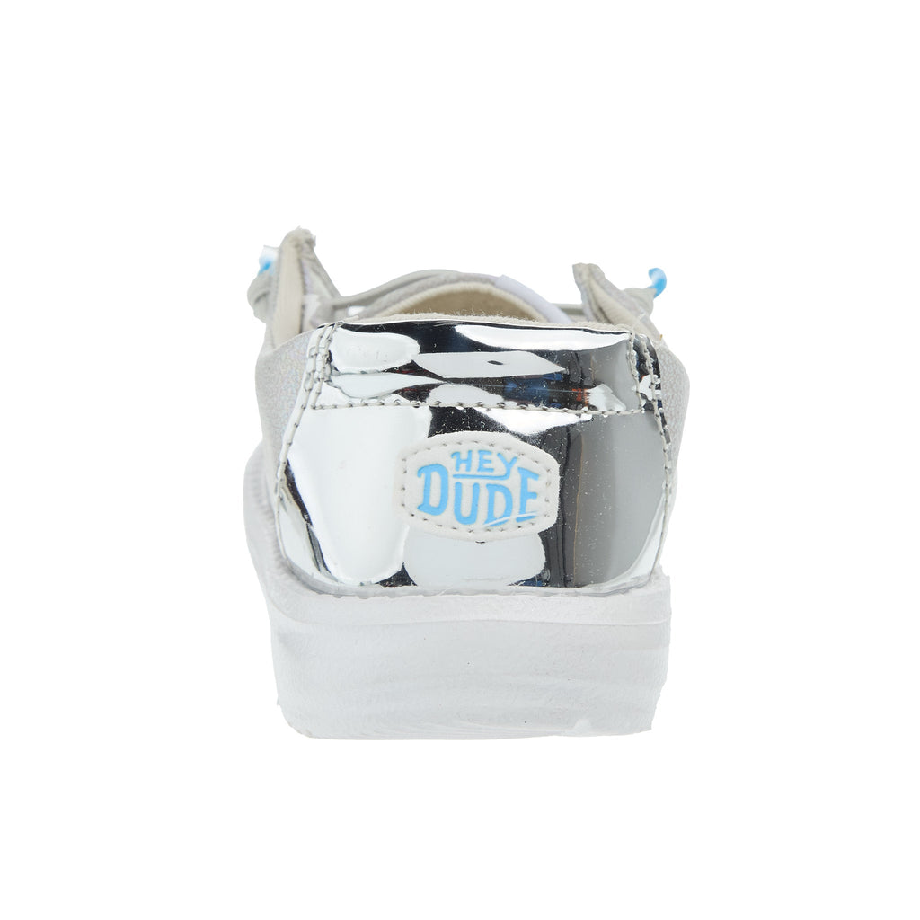 Hey Dude Girls Wendy Iridescent Sparkle Silver Shoe